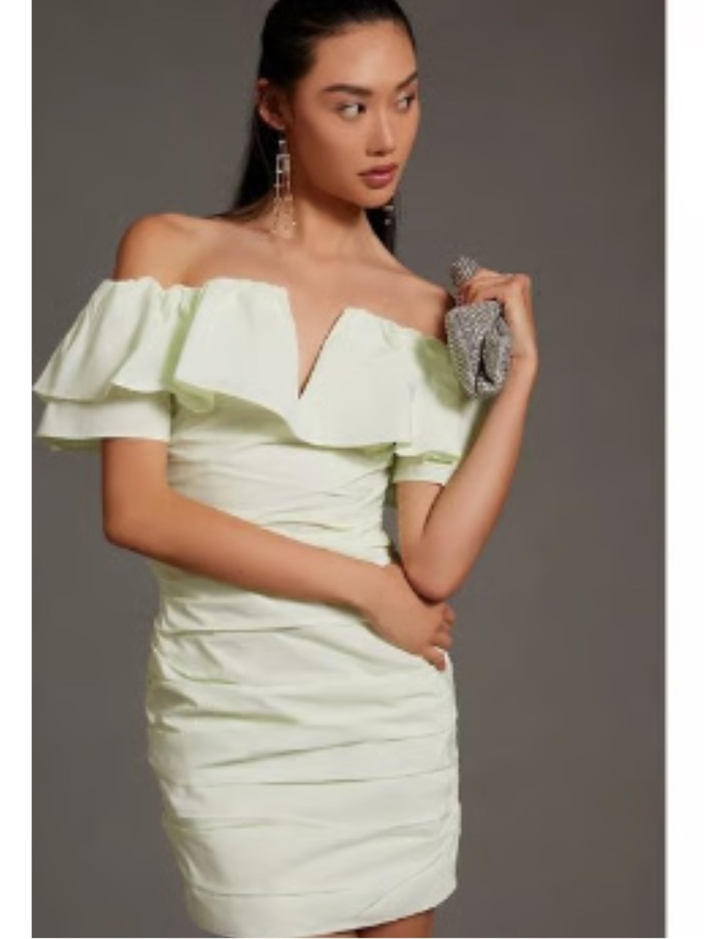 Anthropologie Maeve Ruched Off-the-Shoulder Mini Dress